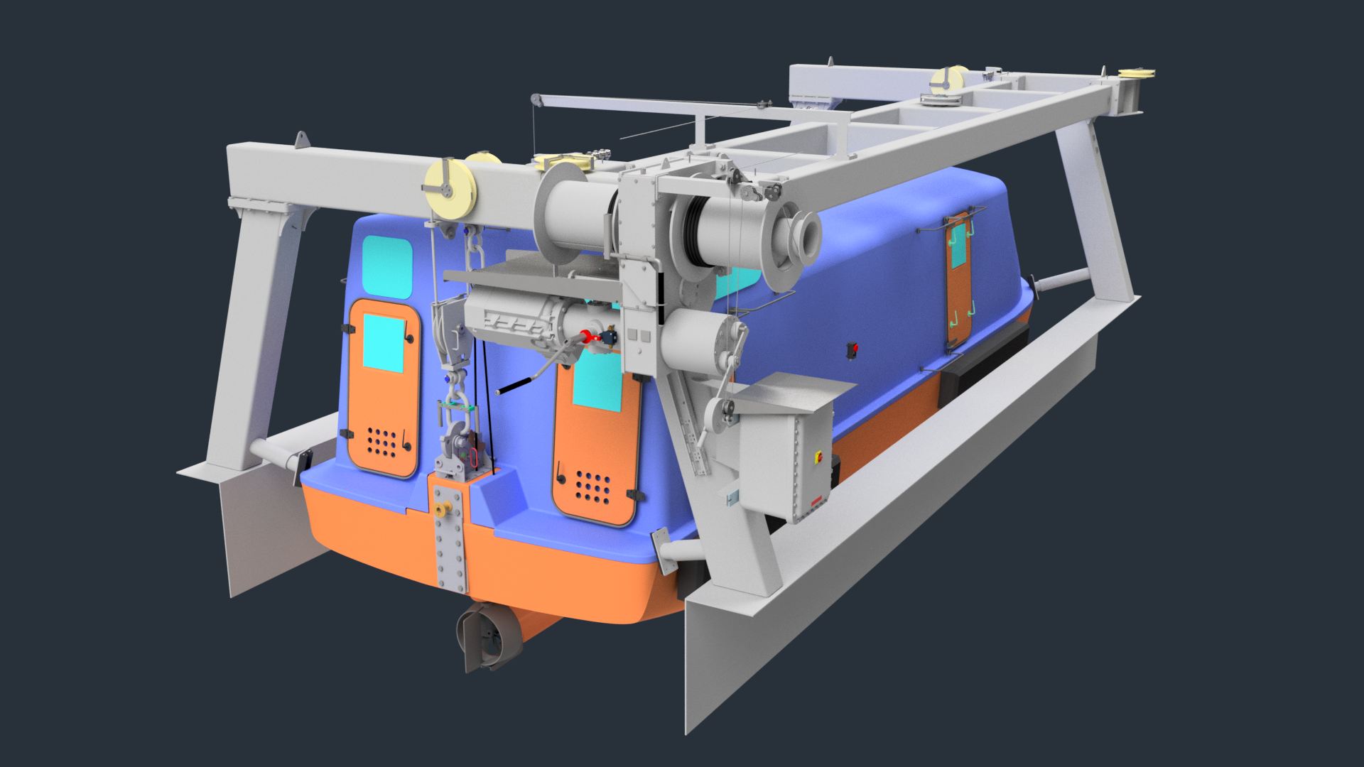 Gravity lowering system render