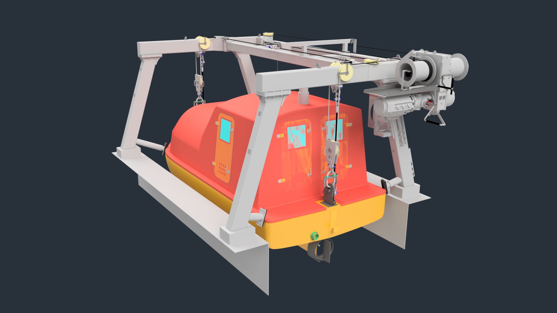 Gravity lowering system render