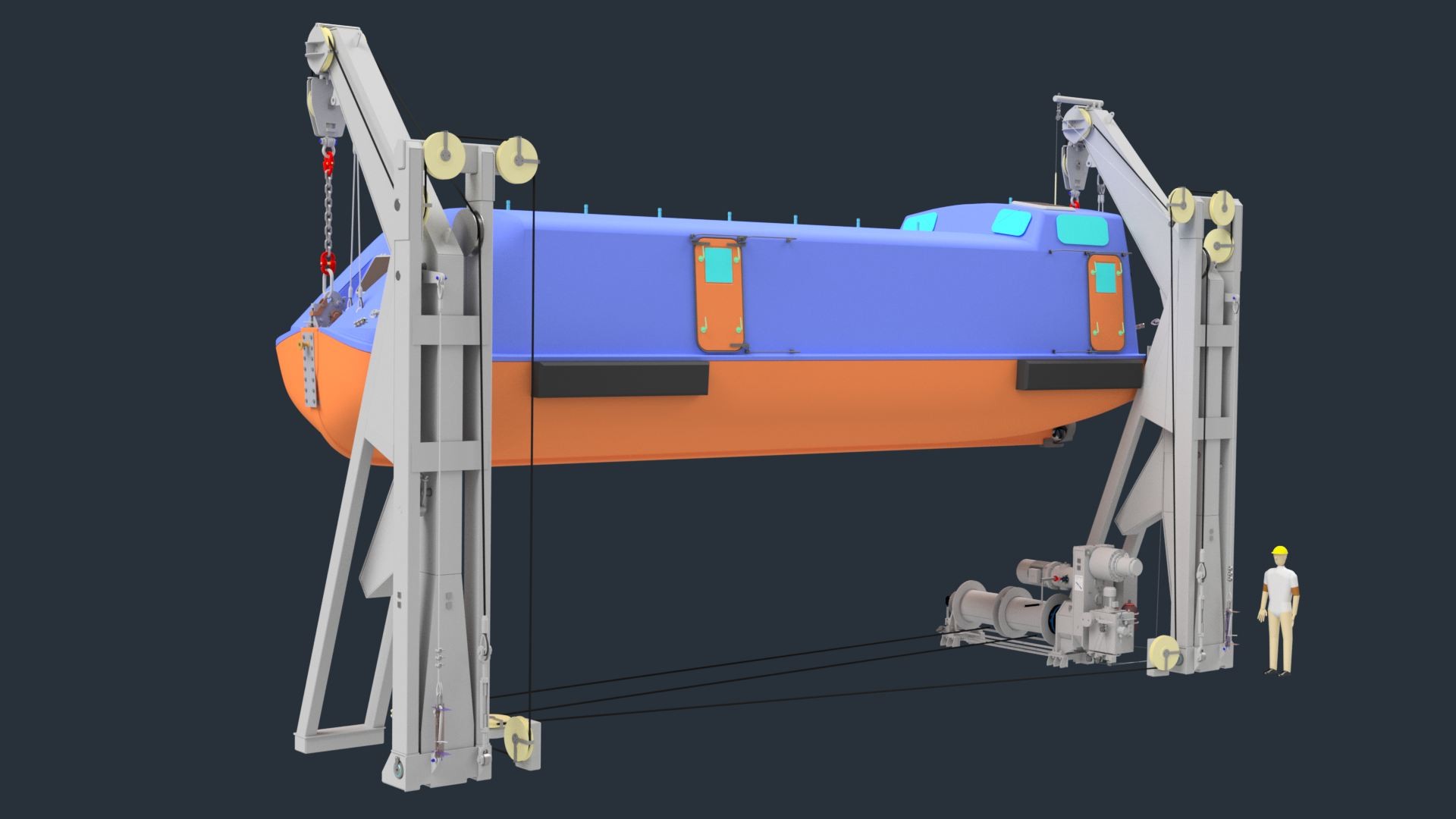 Gravity lowering pivot render