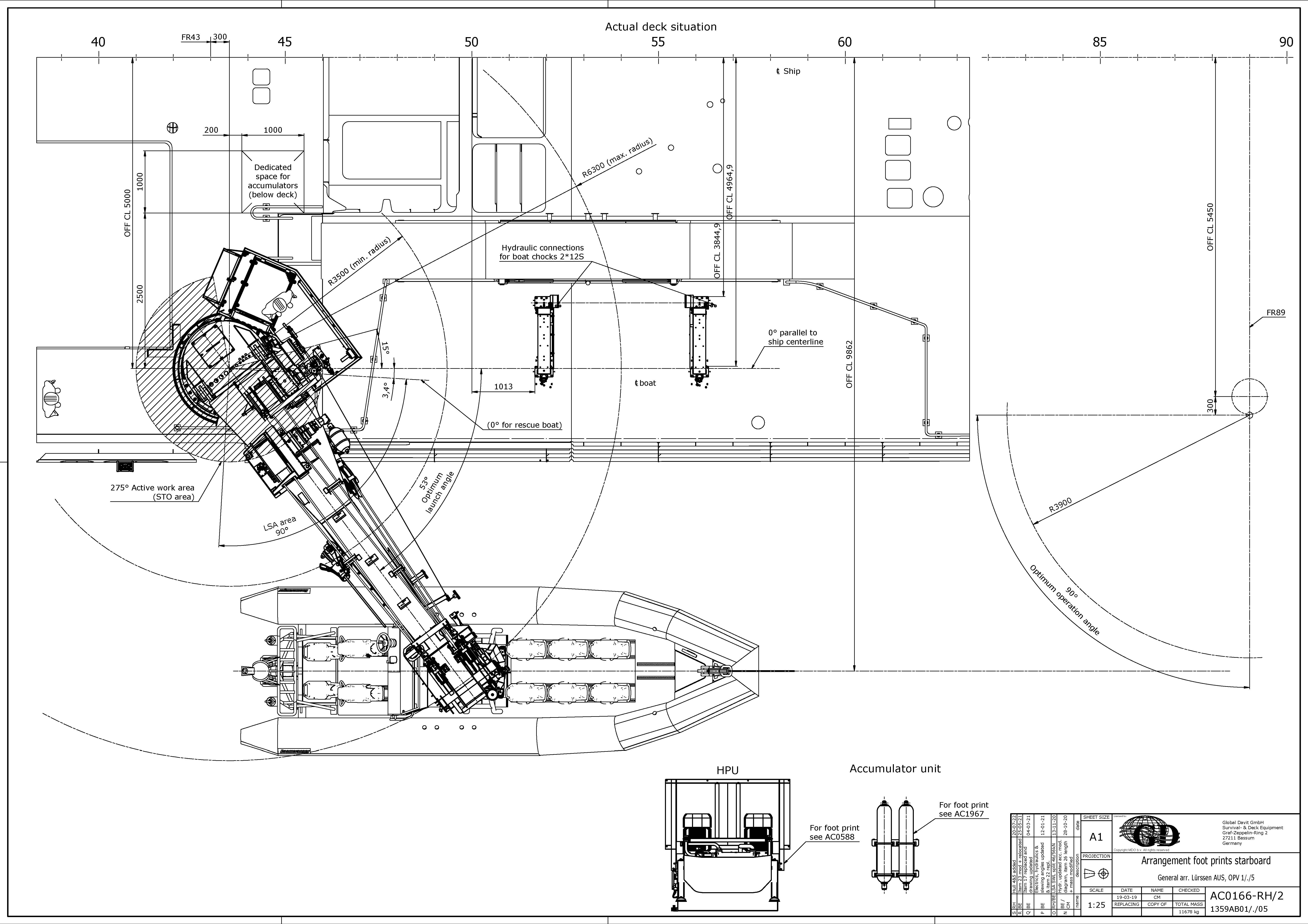Hydraulic slewing general arrangement drawing