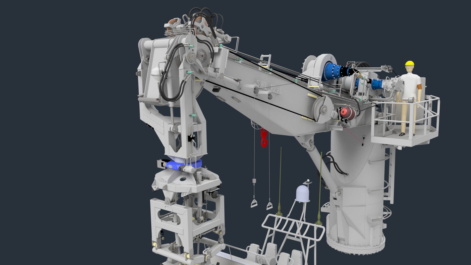 Hydraulic slewing render