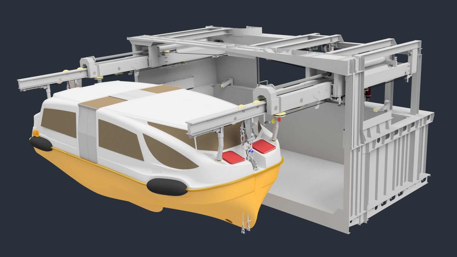 Side launch and recovery render